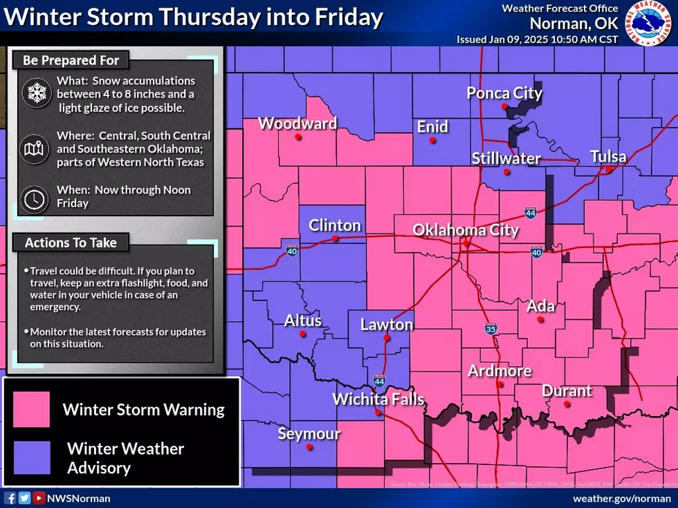 Winter Storm Warning Extends Through Oklahoma