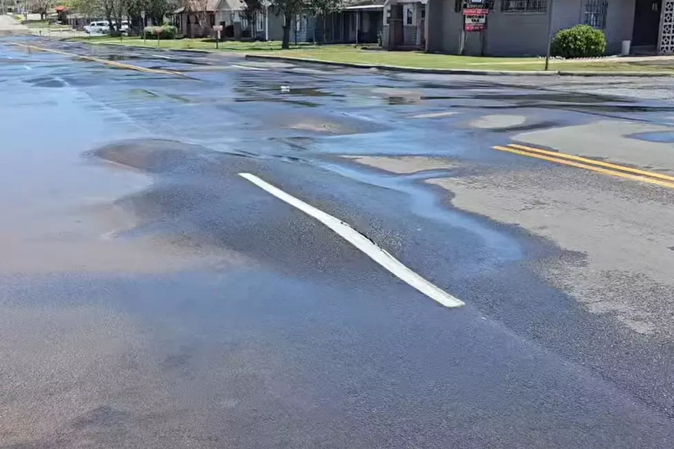 Water Main Break Causes Concrete to Bubble in Lawton, Oklahoma